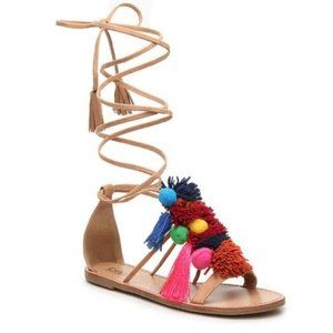 Catherine Malandrino Zara Pom Pom Sandals | Size 7